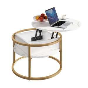 Vicco Tavolino Bianco/Oro 57 x 57 cm