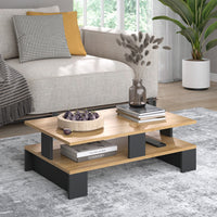 Vicco Tavolino da salotto Quercia dorata/antracite 80 x 50 cm con due livelli