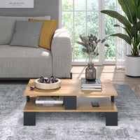 Vicco Tavolino da salotto Quercia dorata/antracite 80 x 50 cm con due livelli