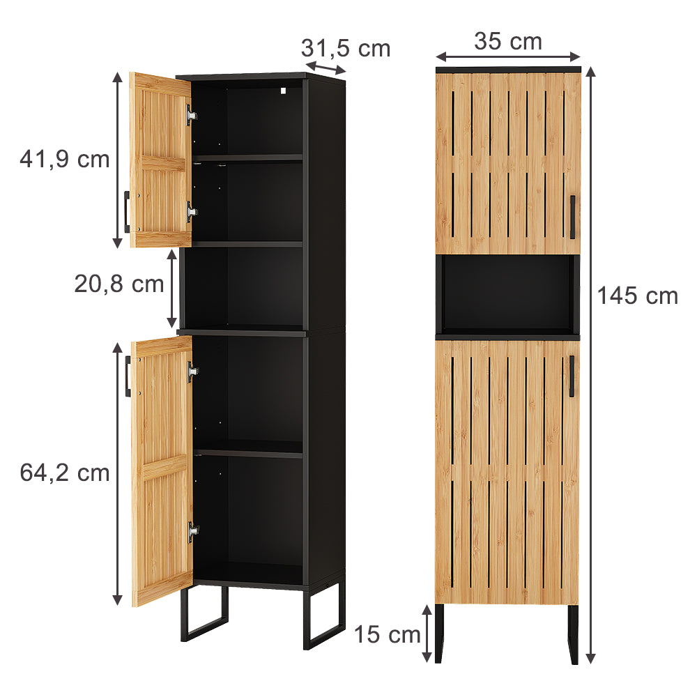 Vicco Mobiletto da bagno Bambù 35 x 145 cm