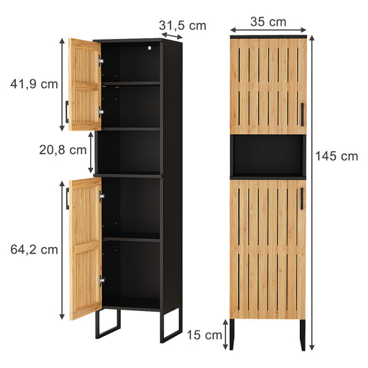 Vicco Mobiletto da bagno Bambù 35 x 145 cm