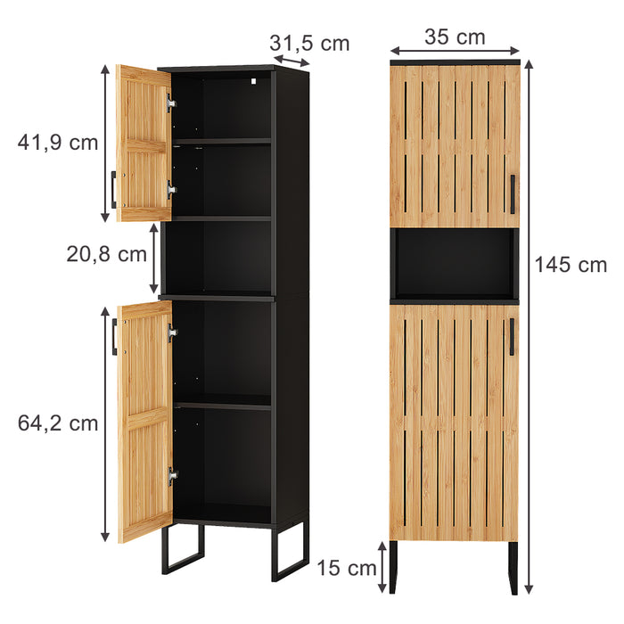 Vicco Mobiletto da bagno Bambù 35 x 145 cm