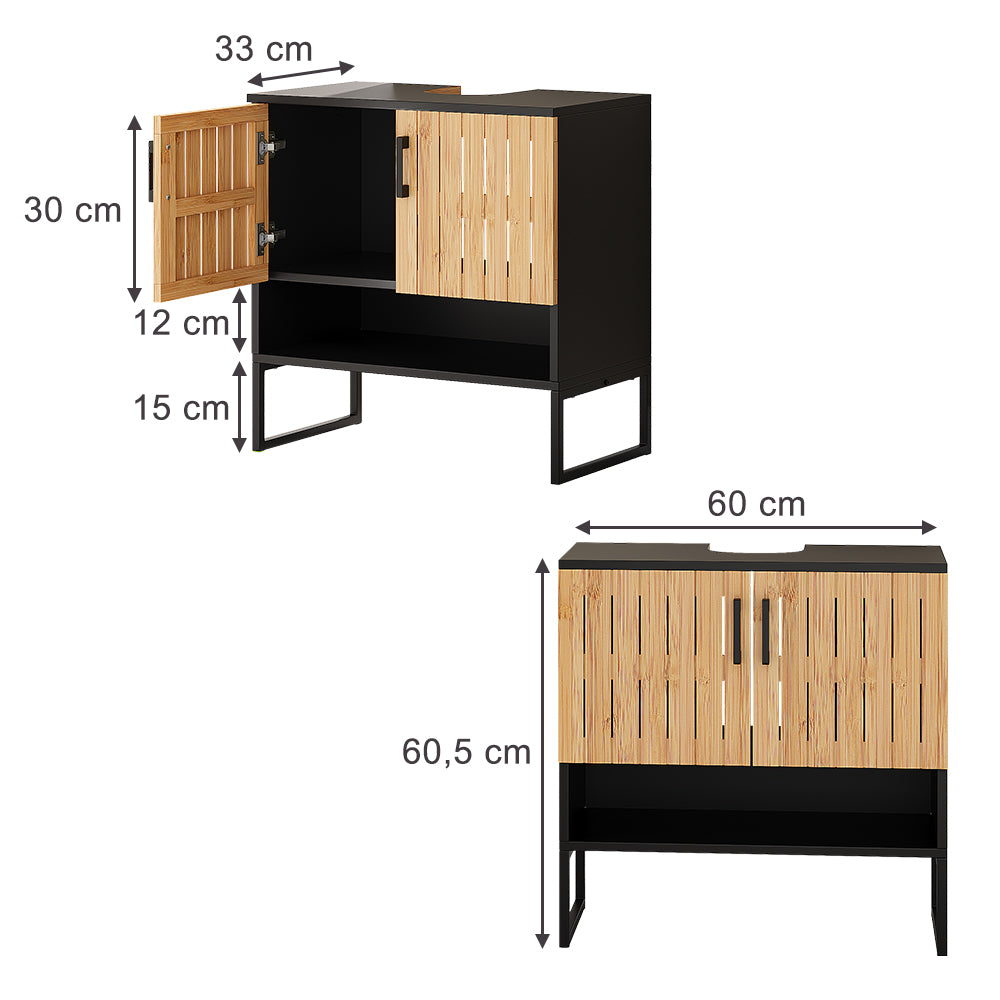 Vicco Mobiletto per lavabo Bambù 60 x 65.5 cm