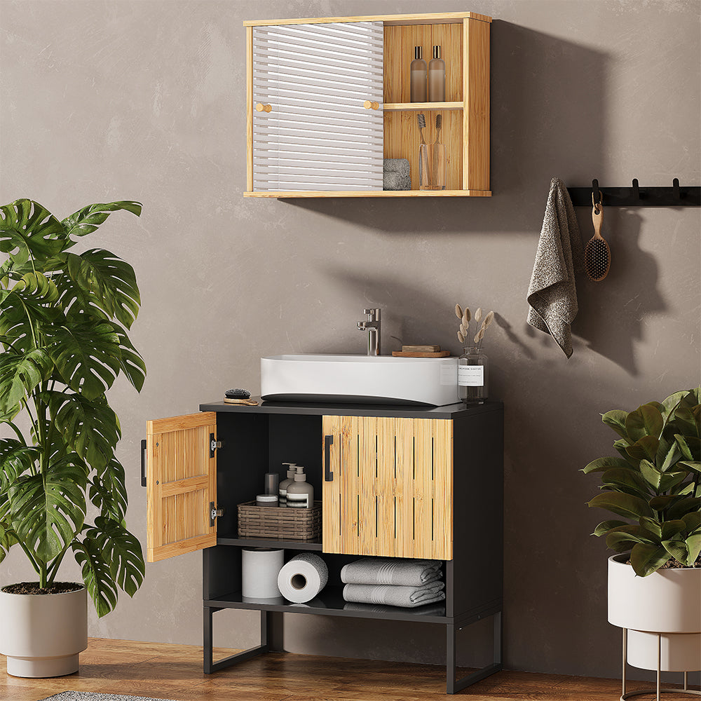 Vicco Set di mobili da bagno Bambù 2 parti