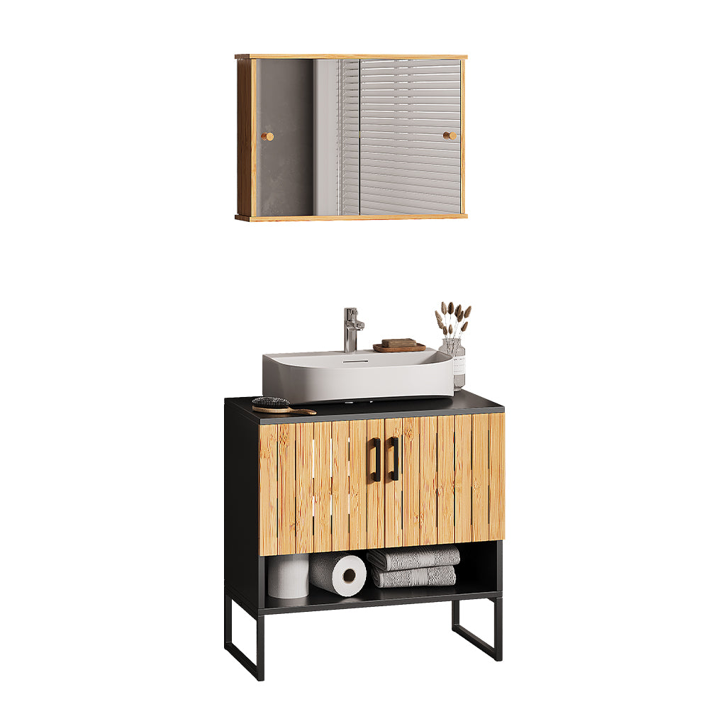 Vicco Set di mobili da bagno Bambù 2 parti