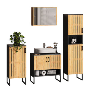 Vicco Set di mobili da bagno Bambù 4 parti