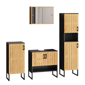 Vicco Set di mobili da bagno Bambù 4 parti