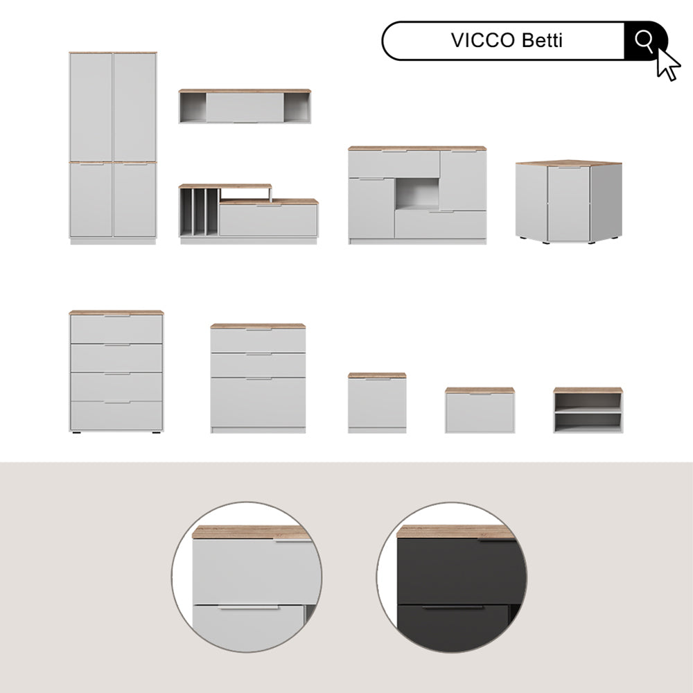 Vicco Comodino camera da letto Bianco 50 x 50 cm con 1 porta