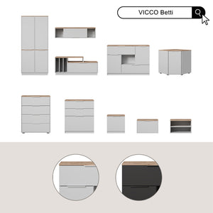 Vicco Comodino camera da letto Bianco 50 x 50 cm con 1 porta