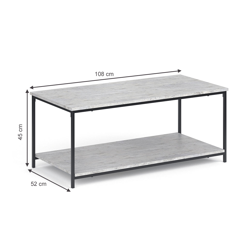 Vicco Tavolino da salotto Calcestruzzo 108 x 52 cm