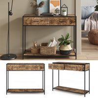 Vicco Tavolo consolle Legno antico 100 x 80 cm con cassetti