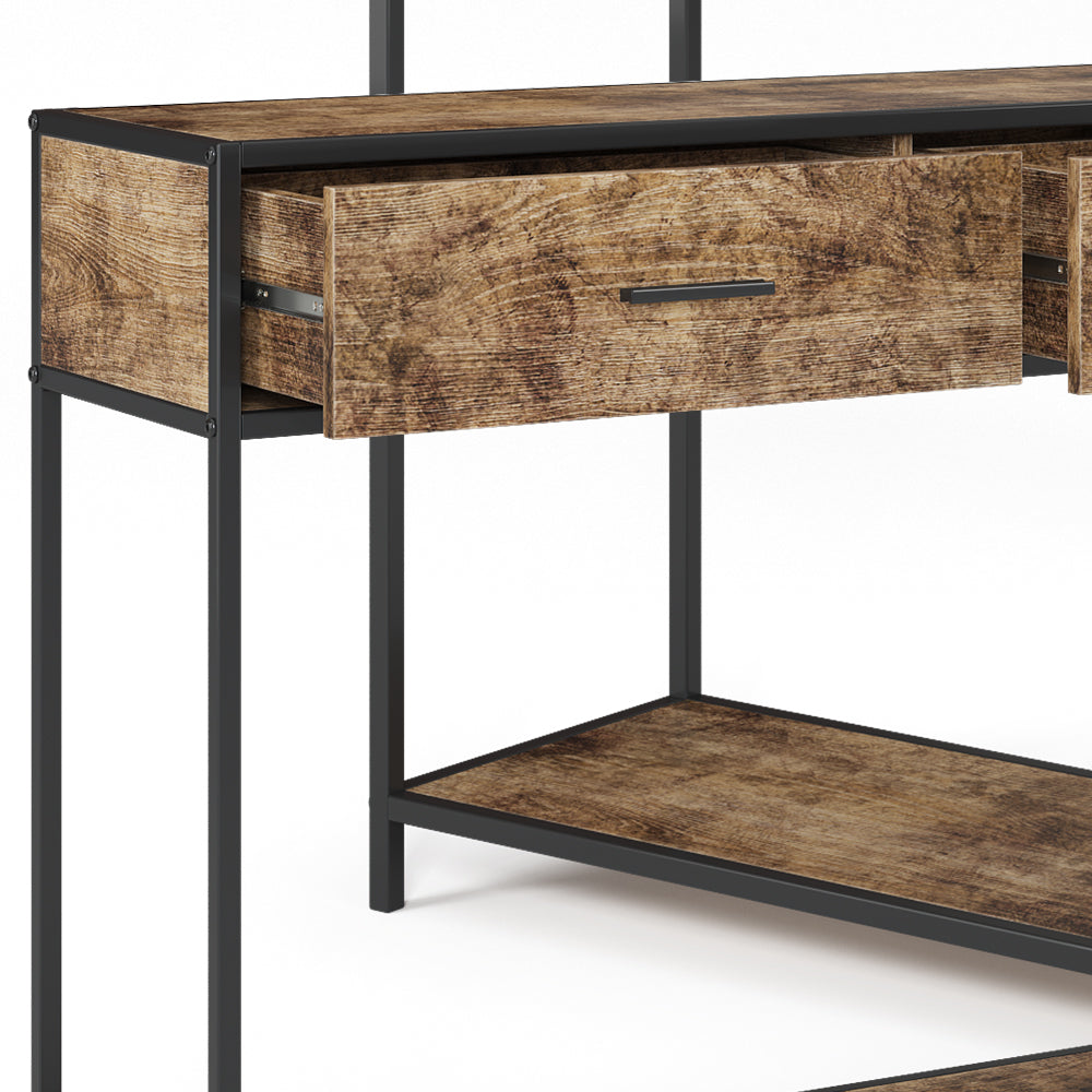 Vicco Tavolo consolle Legno antico 100 x 80 cm con cassetti