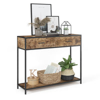 Vicco Tavolo consolle Legno antico 100 x 80 cm con cassetti