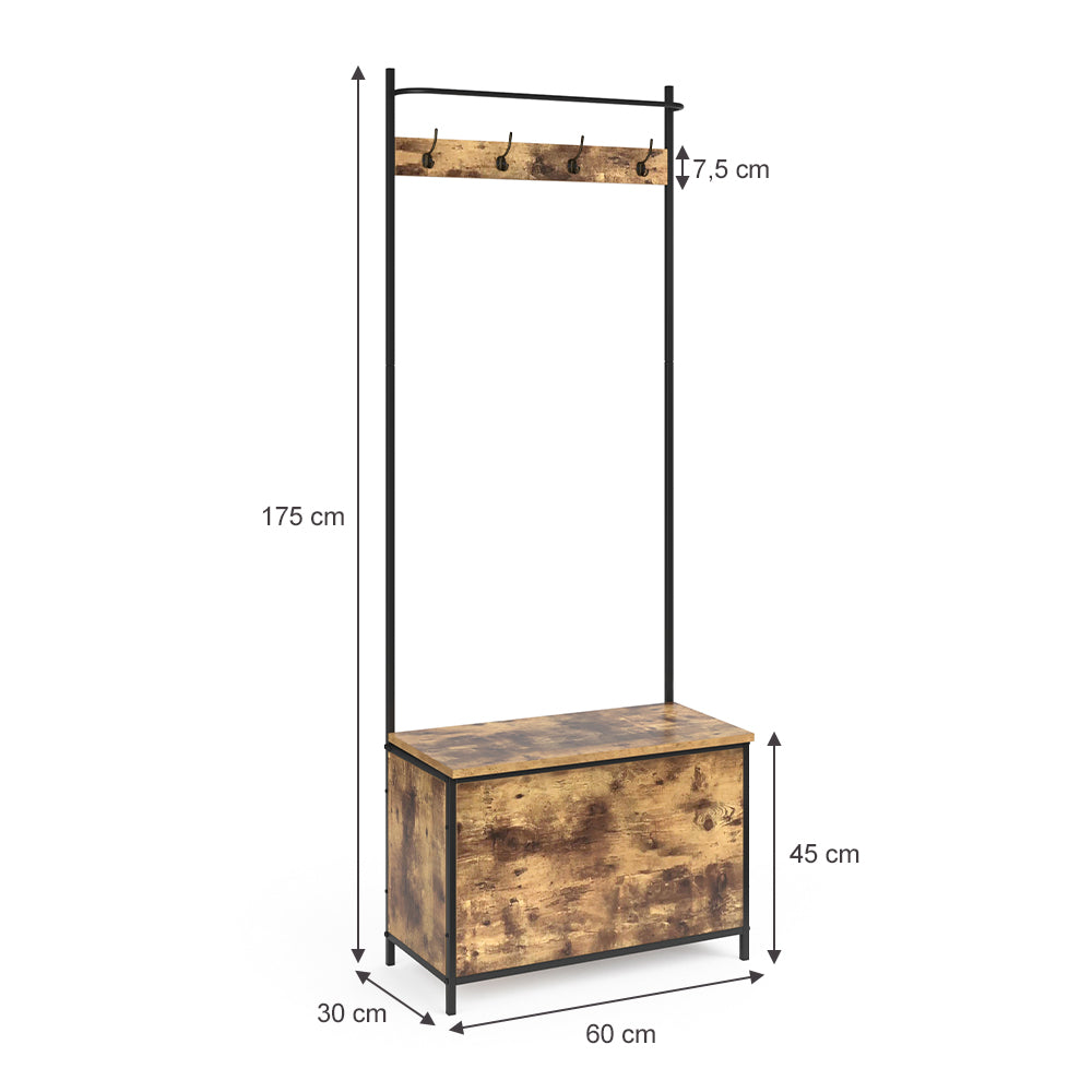 Vicco Armadio da ingresso Rovere rustico 65 x 175 cm