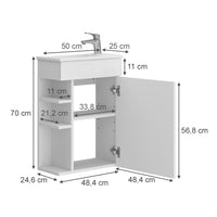 Vicco Set mobili bagno Bianco 2 parti, con lavabo