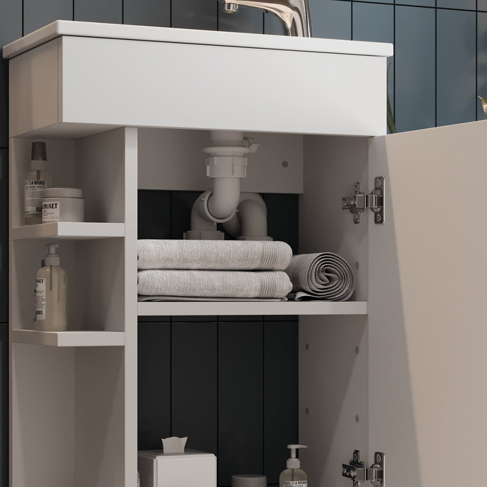 Vicco Set mobili bagno Bianco 2 parti, con lavabo