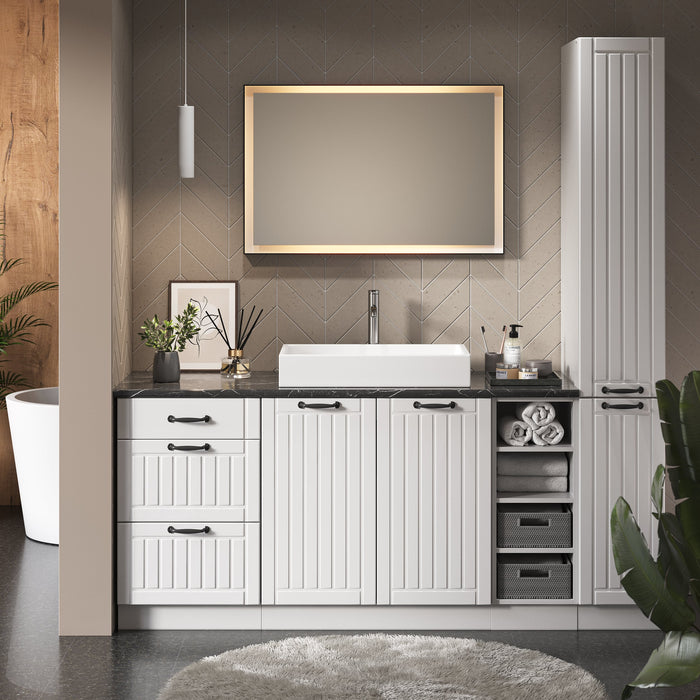 Vicco Cassettiera da bagno Antracite 80 x 82 cm con 3 cassetti, senza piano di lavoro