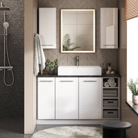 Vicco Mobiletto bagno Bianco lucido 30 x 82 cm senza piano di lavoro