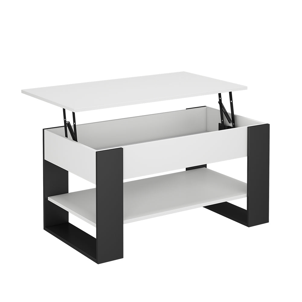 Vicco Tavolino Bianco/antracite 92 x 51 cm con funzione di sollevamento