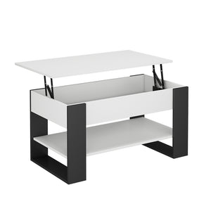 Vicco Tavolino Bianco/antracite 92 x 51 cm con funzione di sollevamento