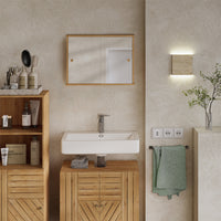 Vicco Specchio contenitore bagno Bambù 55 x 40 cm con 2 porte scorrevoli