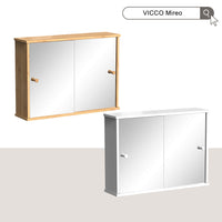 Vicco Mobile a specchio per il bagno Bianco 55 x 40 cm con 2 porte scorrevoli