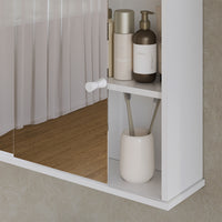 Vicco Mobile a specchio per il bagno Bianco 55 x 40 cm con 2 porte scorrevoli