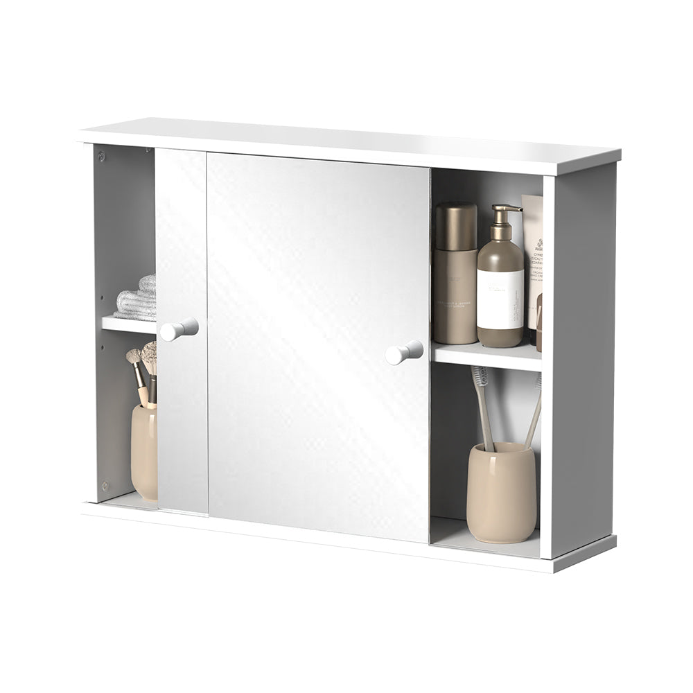 Vicco Mobile a specchio per il bagno Bianco 55 x 40 cm con 2 porte scorrevoli