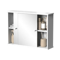 Vicco Mobile a specchio per il bagno Bianco 55 x 40 cm con 2 porte scorrevoli