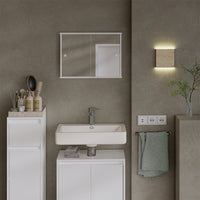 Vicco Mobile a specchio per il bagno Bianco 55 x 40 cm con 2 porte scorrevoli