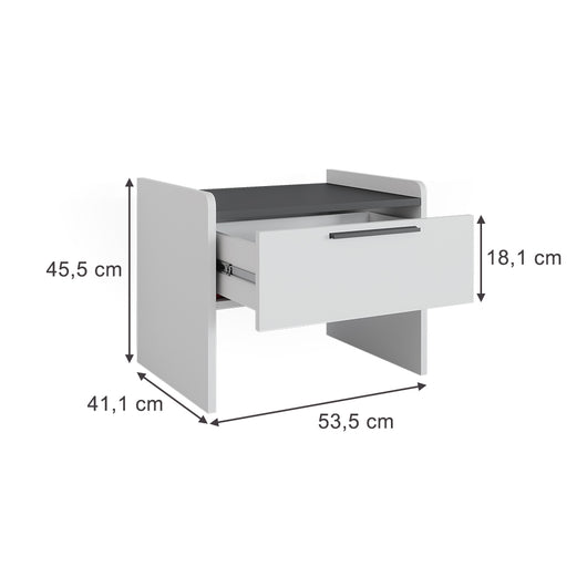 Vicco Panca per la sala da pranzo Bianco/antracite 53.5 x 41.1 cm con 1 cassetto