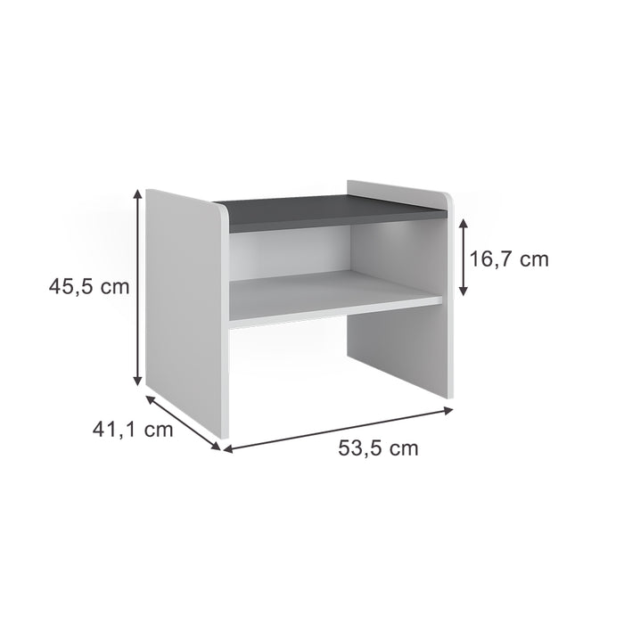 Vicco panca ad angolo Bianco/antracite 53.5 x 41.1 cm