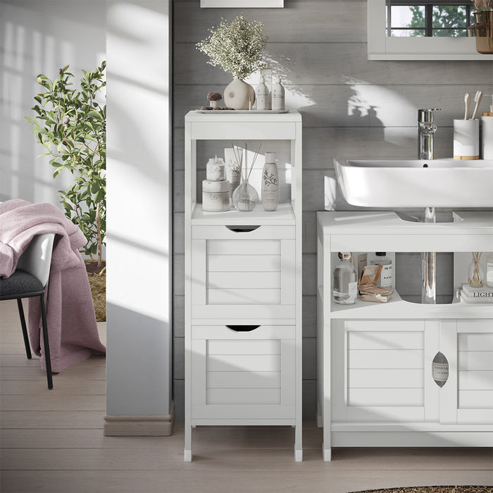 Vicco mobiletto bagno Bianco 30 x 89 cm con 2 cassetti