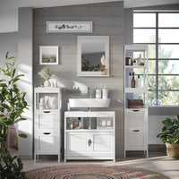 Vicco mobiletto bagno Bianco 30 x 89 cm con 2 cassetti