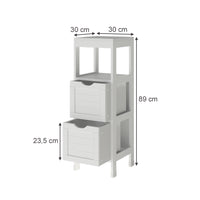 Vicco mobiletto bagno Bianco 30 x 89 cm con 2 cassetti