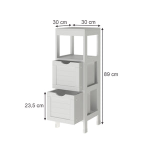 Vicco mobiletto bagno Bianco 30 x 89 cm con 2 cassetti