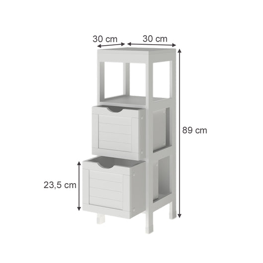 Vicco mobiletto bagno Bianco 30 x 89 cm con 2 cassetti