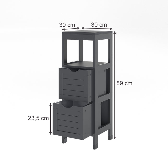 Vicco mobiletto bagno Grigio 30 x 89 cm con 2 cassetti