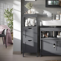 Vicco mobiletto bagno Grigio 30 x 89 cm con 2 cassetti