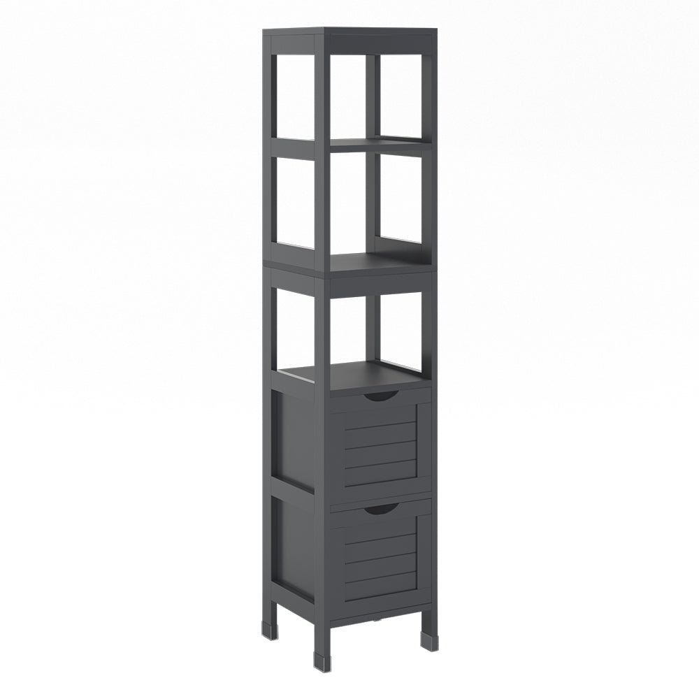 Vicco Armadio per il bagno Grigio 30 x 144 cm con 2 cassetti