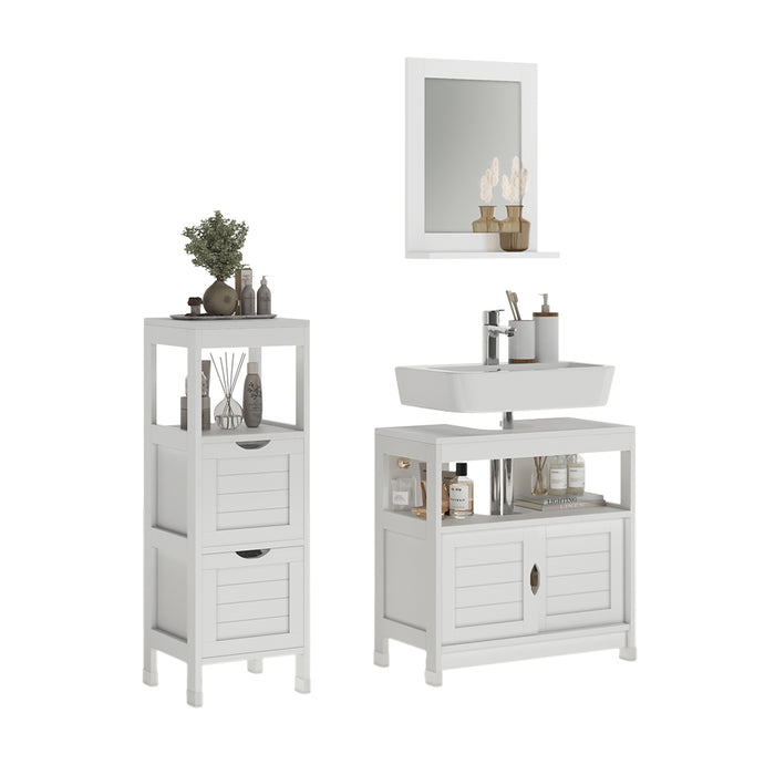 Vicco Set di mobili da bagno Bianco 3 parti