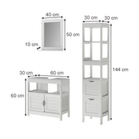 Vicco Set di mobili da bagno Bianco 3 parti