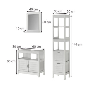 Vicco Set di mobili da bagno Bianco 3 parti
