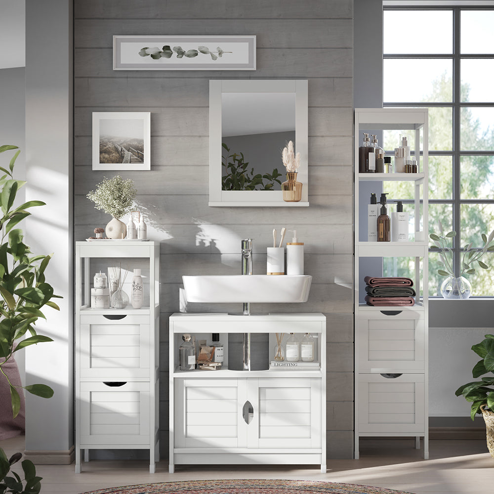 Vicco Set di mobili da bagno Bianco 4 parti