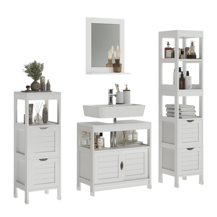 Vicco Set di mobili da bagno Bianco 4 parti