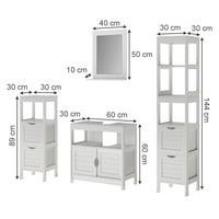 Vicco Set di mobili da bagno Bianco 4 parti