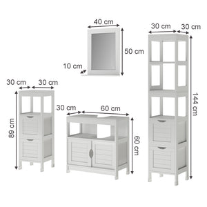 Vicco Set di mobili da bagno Bianco 4 parti