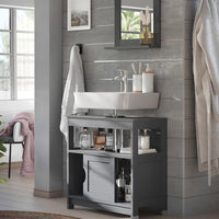 Vicco Set di mobili da bagno Grigio 2 parti