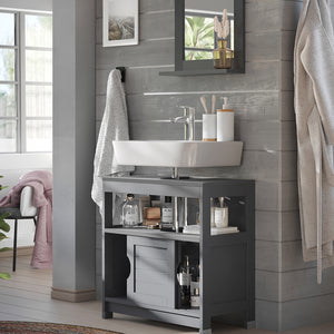 Vicco Set di mobili da bagno Grigio 2 parti