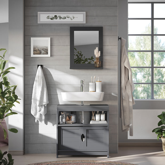 Vicco Set di mobili da bagno Grigio 2 parti